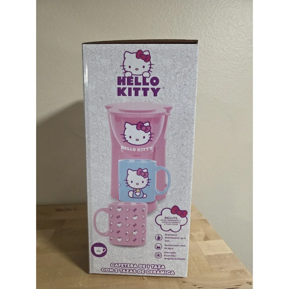 Hello Kitty Sanrio 50th Anniversary Coffee Maker and Mug‎ Set. Brand New